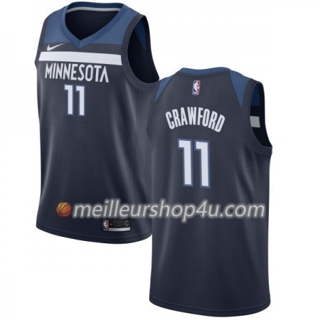 Maillot Basket Homme Minnesota Timberwolves Jamal Crawford 11 Nike 2017-18 Navy Swingman